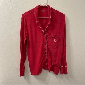 Victoria secret button down blouse red medium